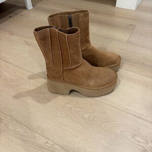 UGG Tan Suede Platform Boots